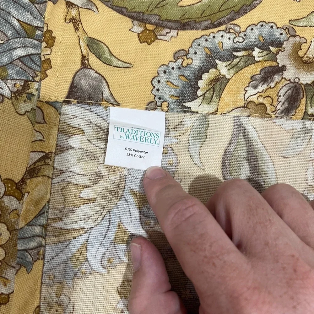 Traditions by Waverly Floral Paisley Window Valance‎ Yellow Blue 52x17